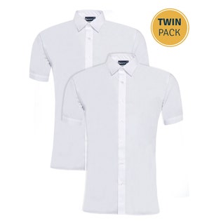 Banner Twin Pack Short Sleeve Blouse-WH