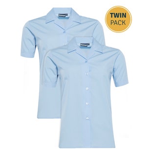 Banner 2 Pack Short Sleeve Revere Blouse-BL