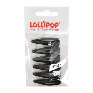 Lollipop 6 pack 4cm Hair Clips-BK