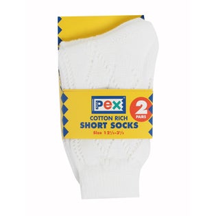 Pex Crystal 2x PK Perlerine Ankle Socks-WH