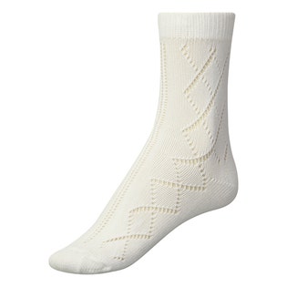 Pex Crystal T/P Pattern White Shrt Socks-WH