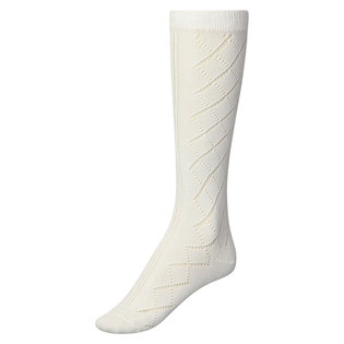 Pex Pearl T/P Pattern White Long Socks-WH