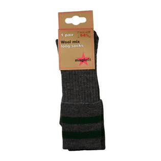 Magicfit Trimmed Grey/Bottle Long Socks-GYBO