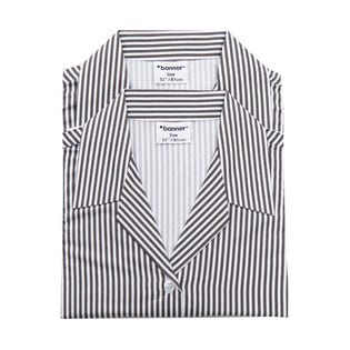 Banner T/Pack S/S Rever Grey Stripe Blse-GYWH