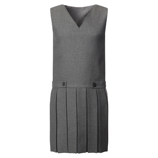 MH Drop Waist Box Pleat Grey Pinafore-GY