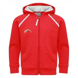 Rainbow Hooded Zip Top-RE