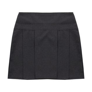 Banner Henley Deep Waist Pleated Skirt-GY