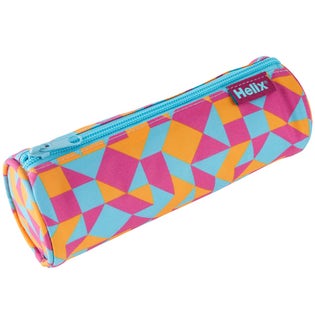 Helix Oxford Geo Pencil Case Orange-OR